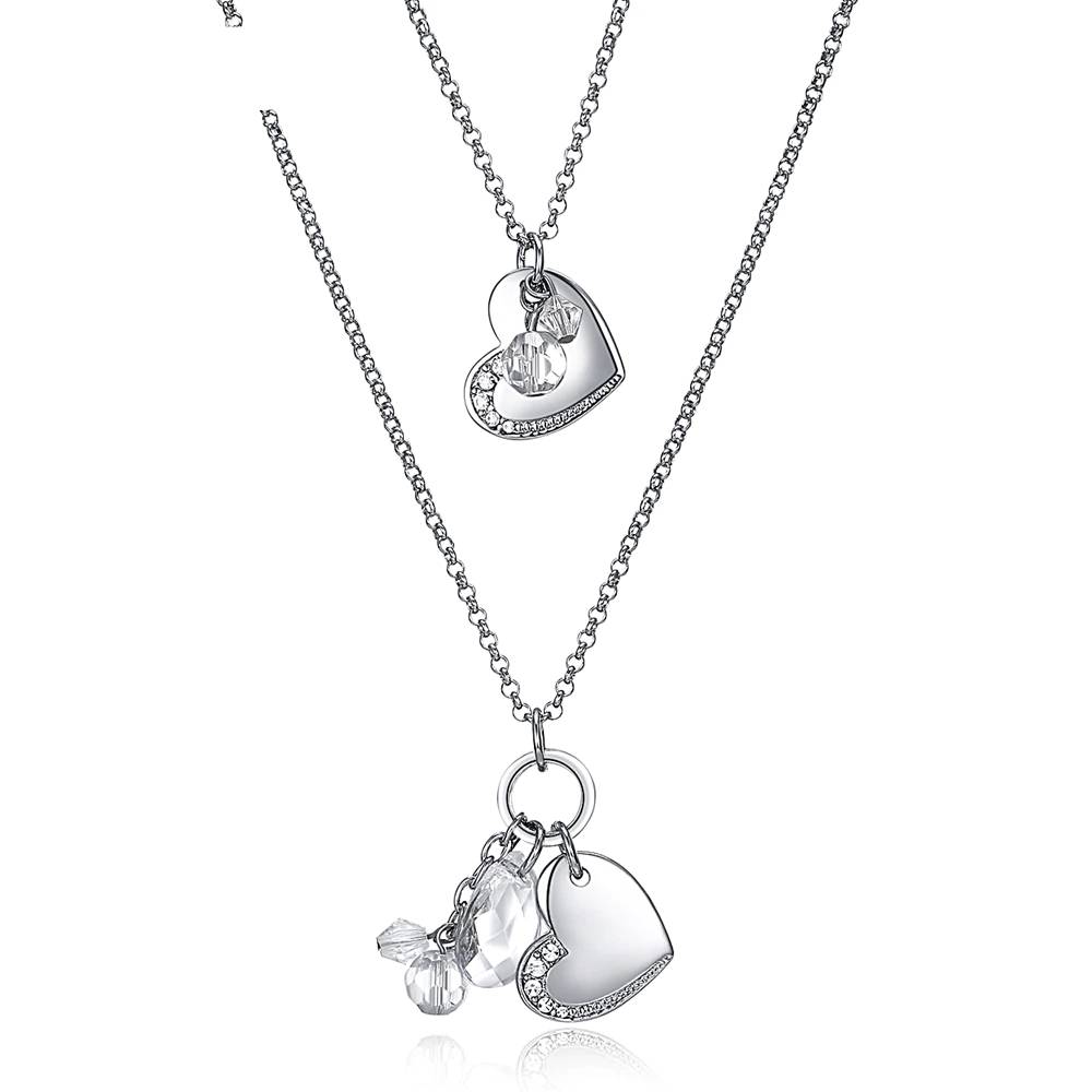 Necklace for Women Twins Hearts Crystals Pendant Necklaces & Pendants