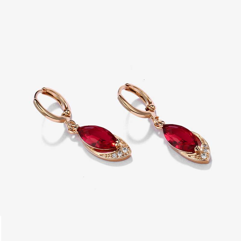 925 Sterling Silver Ruby Pomegranate Earrings Women's Earrings