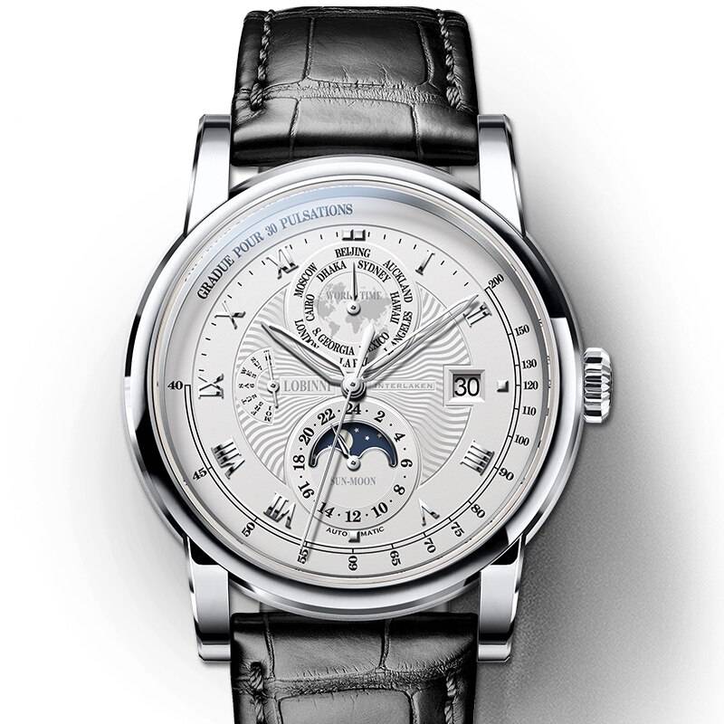 LOBINNI Vintage Automatic Mechanical Luxury Watches Lobinni Men's Wrist Watches