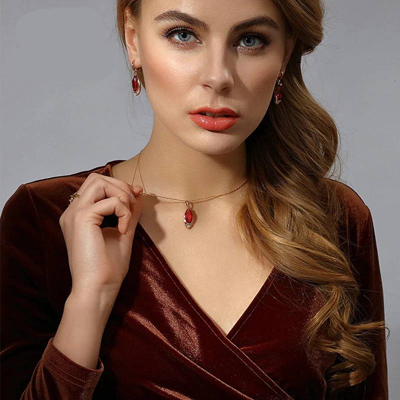 925 Sterling Silver Ruby Pendant Necklace Necklaces & Pendants