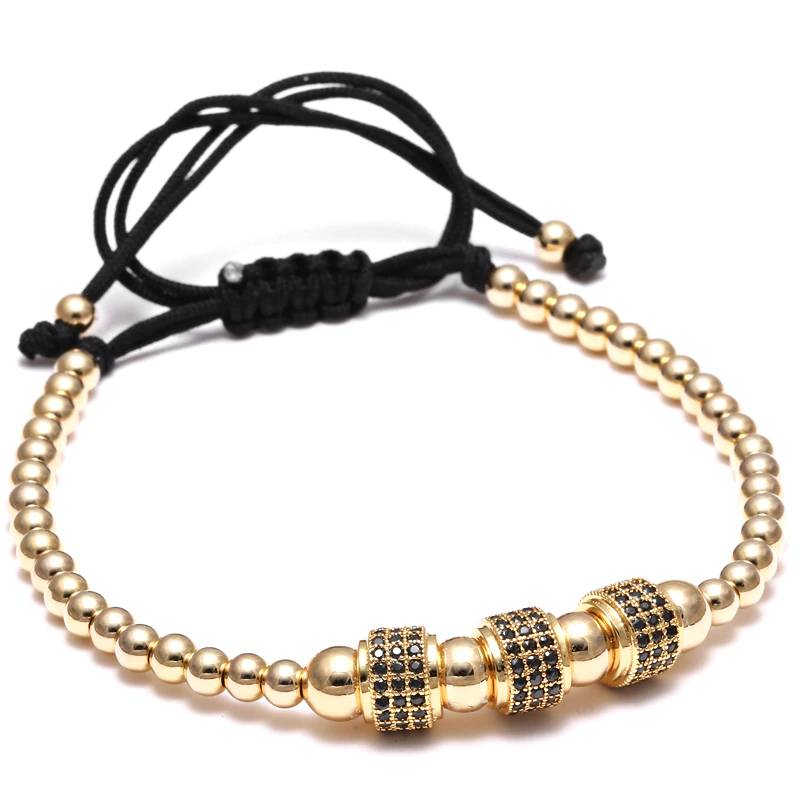 Men's Braided Beaded Inlay Zircon Bracelets Men's Bracelets