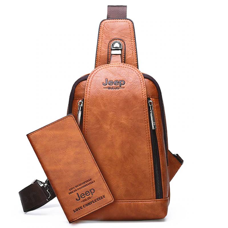 Mens Crossbody Bag Leather Chest Waist Bags