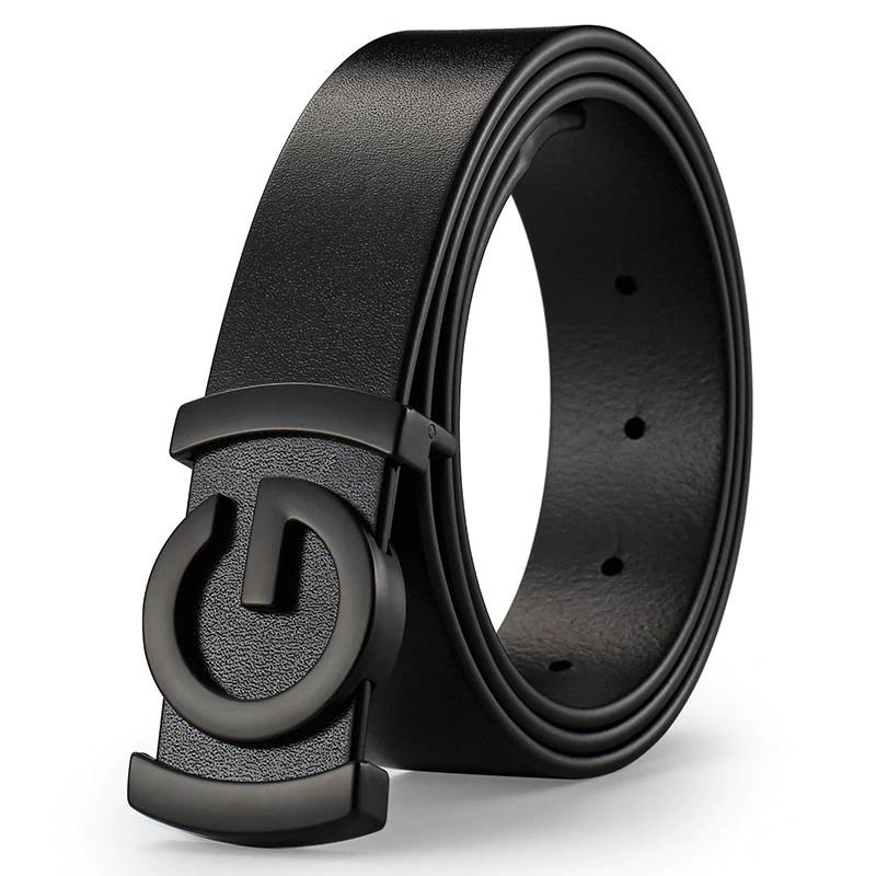 Black Designer Cowhide Leather Belt Mens Belts