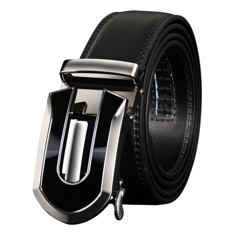 Classic Automatic Buckle Leather Belt | Jewelry Addicts