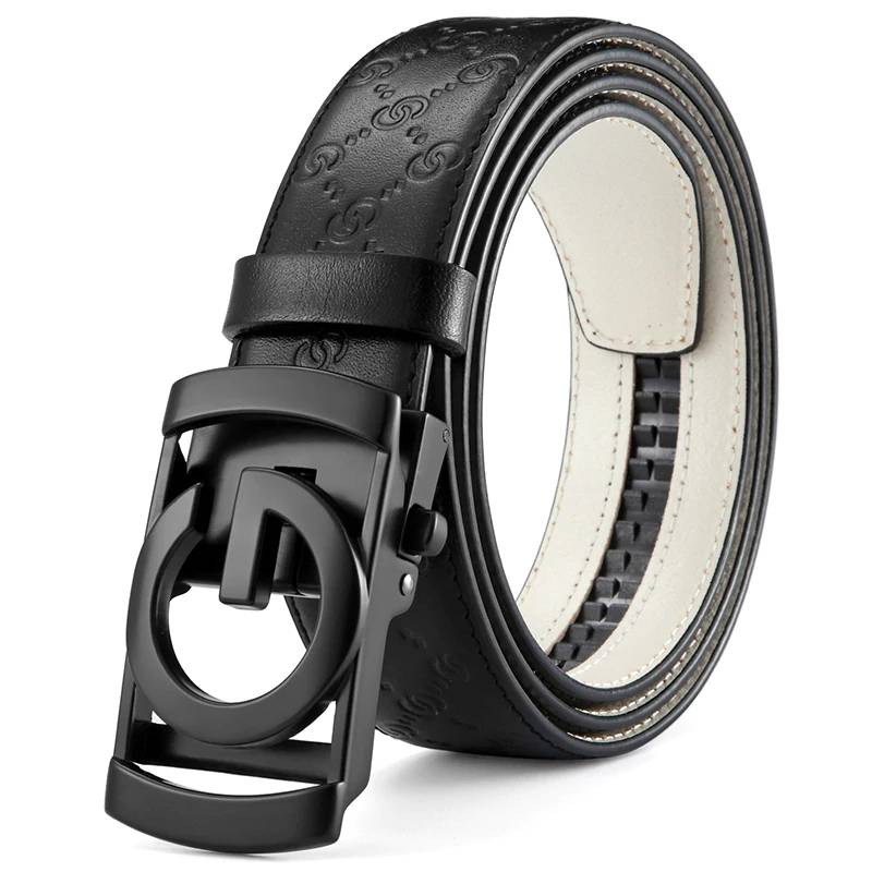 Leather Belt For Men Metal Automatic Buckle Mens Belts