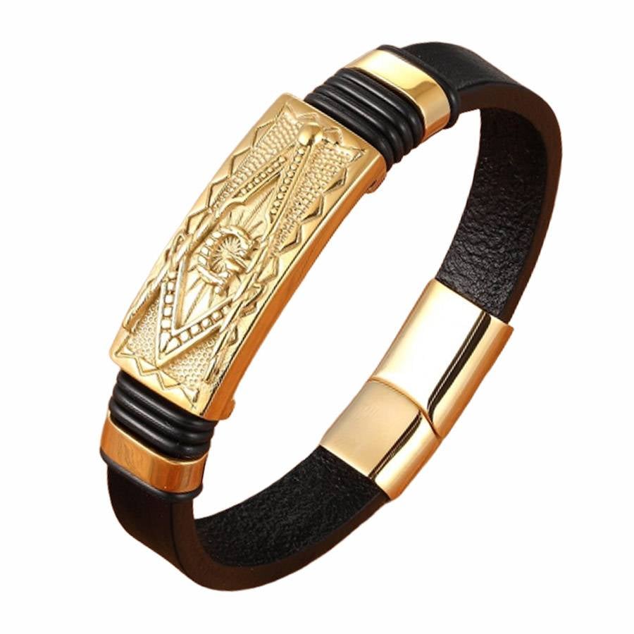 Men's Leather Bracelets Luxury Pattern | Jewelry Addicts
