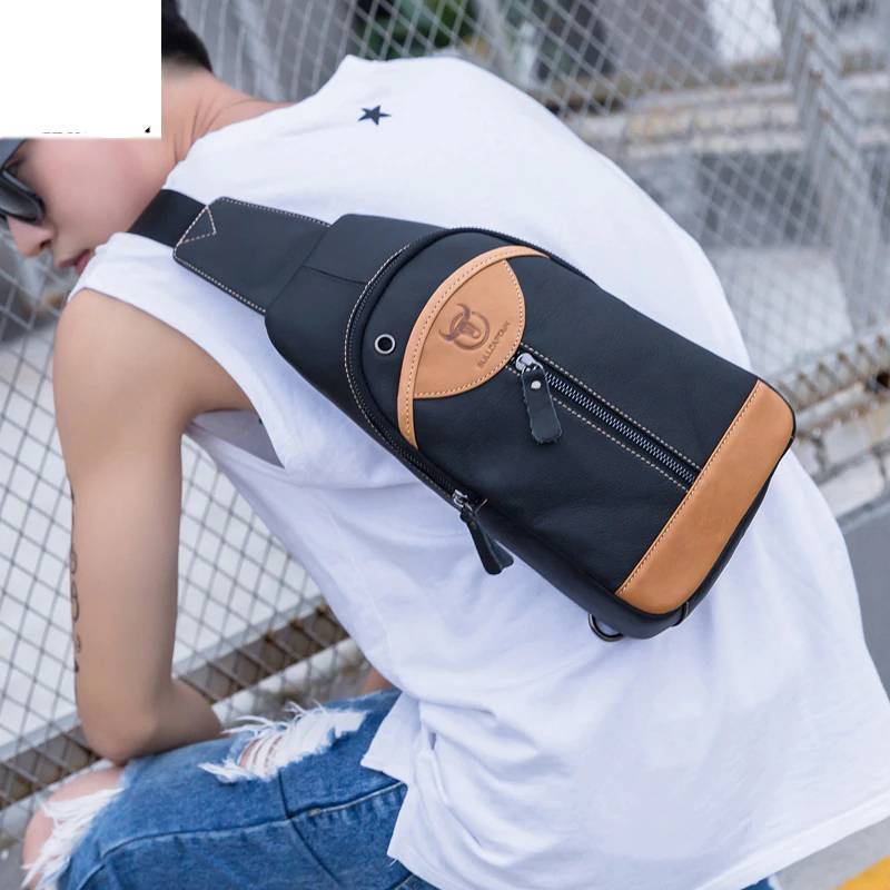 Cowhide Leather Crossbody Bag Chest Bag Chest Waist Bags