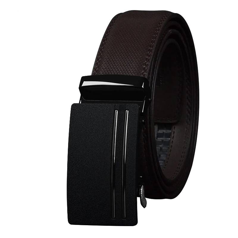 Men's Leather Belt with Automatic Alloy Buckle Mens Belts