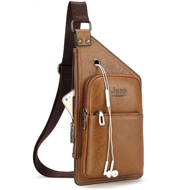 men's leather crossbody sling bag Chest Waist Bags