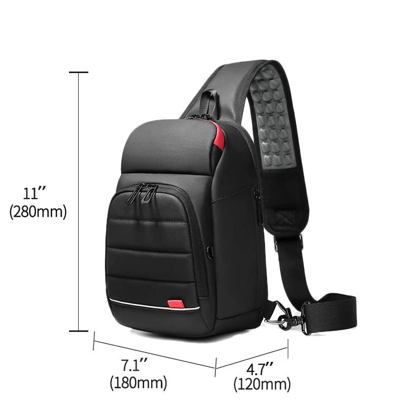 Multifunction Crossbody Bag Men USB Charging Chest Waist Bags