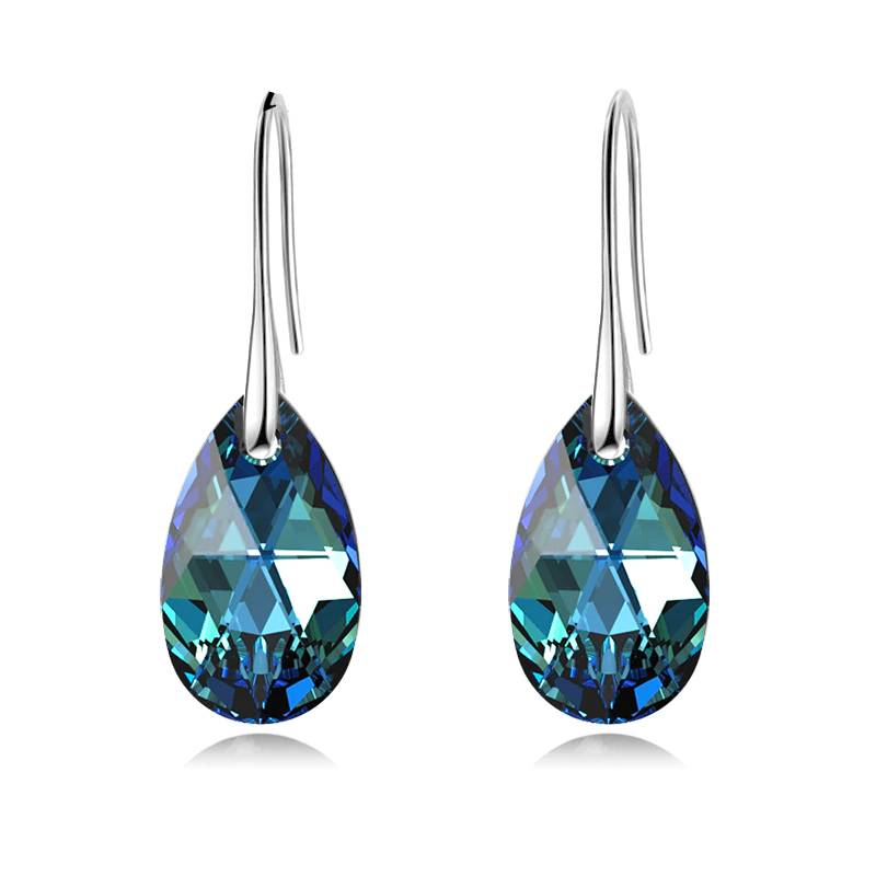 Pear Shaped Drop Earrings With Swarovski Crystals Women's Earrings