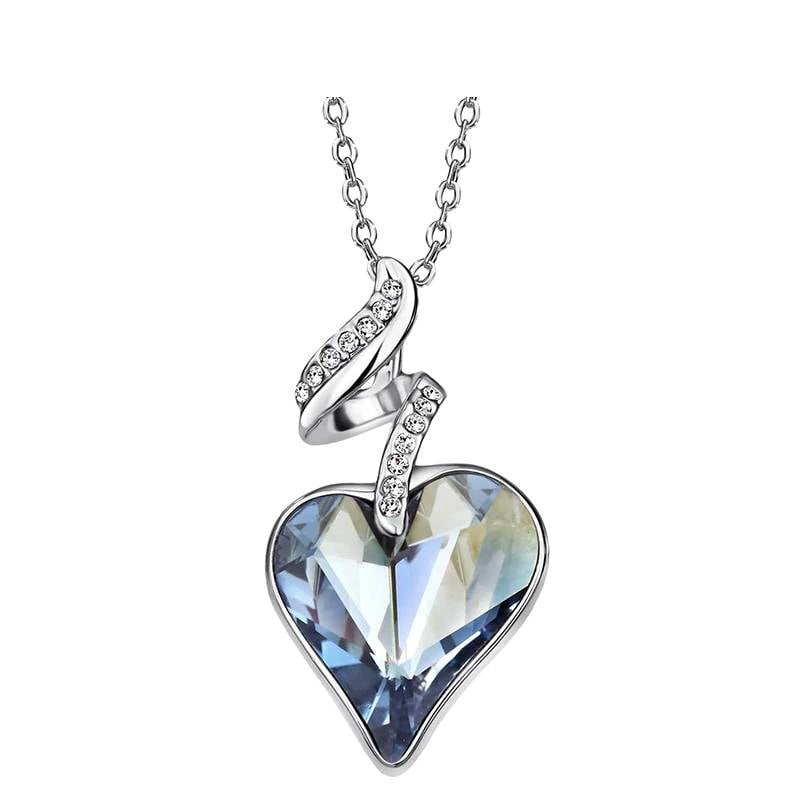 Heart Necklace With Austrian Crystal Jewelry Addicts 4736