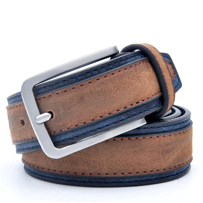 Casual Patchwork Leather Belt for Men Mens Belts