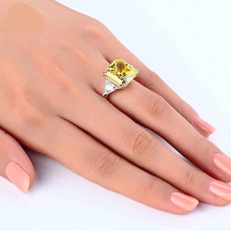 Yellow Canary Sterling Silver Ring Women's Rings