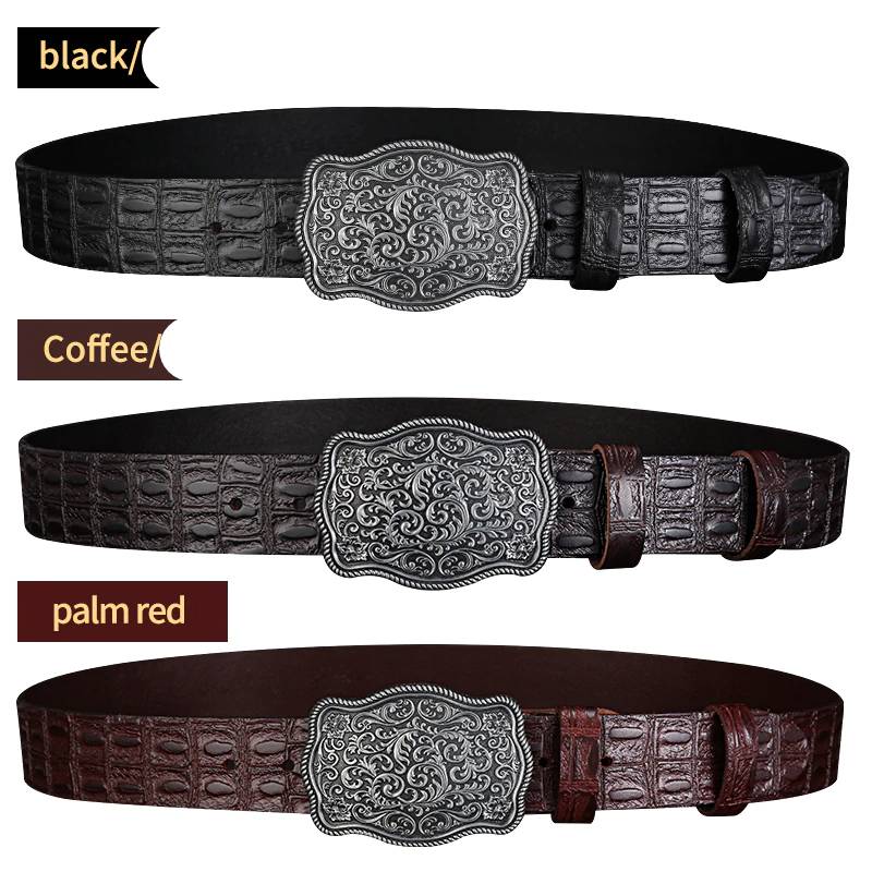 Full Grain Wide Leather Jeans Belt Mens Belts