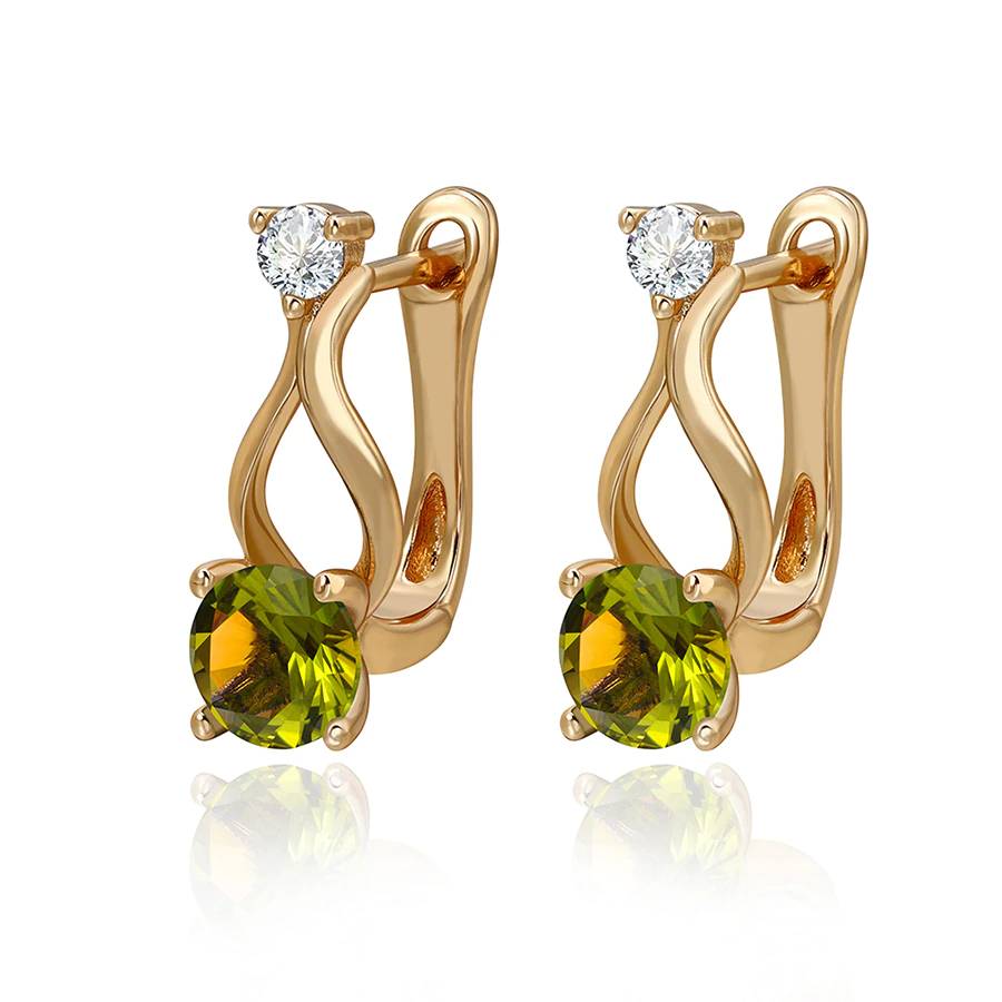 Gold Plated Cubic Zirconia Earrings Women's Earrings