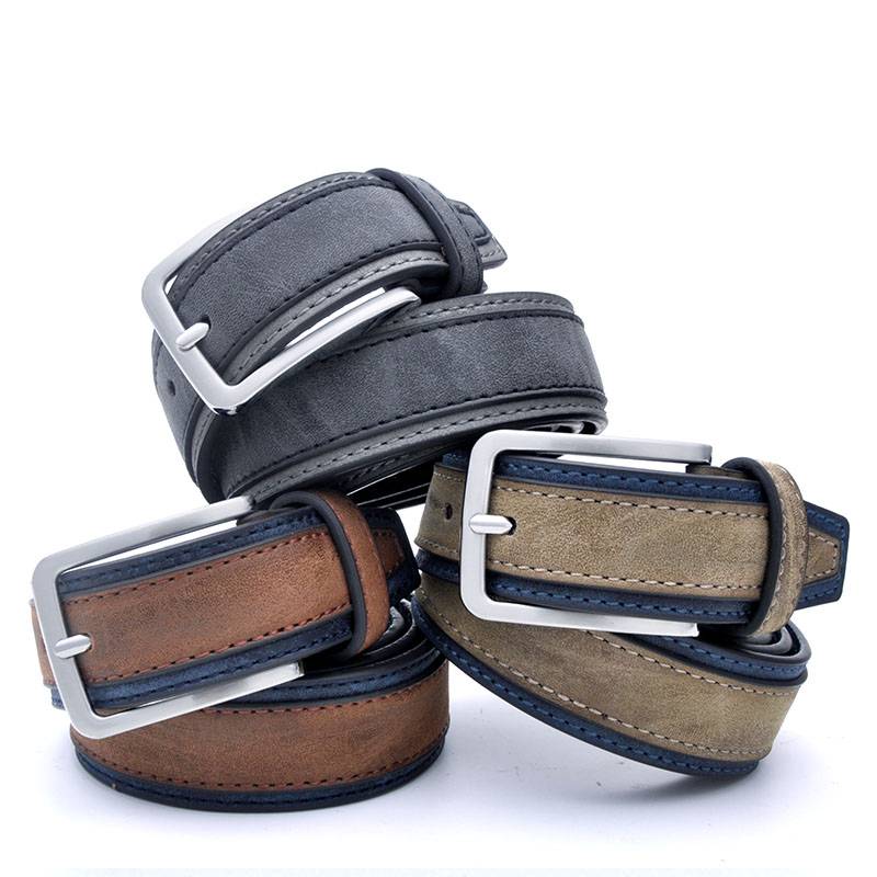 Casual Patchwork Leather Belt for Men Mens Belts