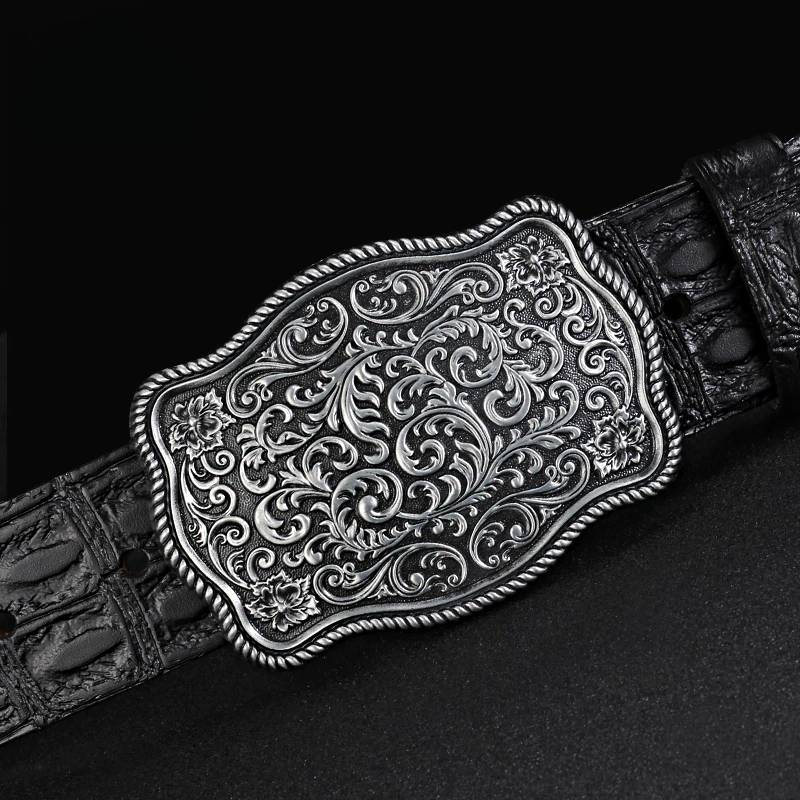 Full Grain Wide Leather Jeans Belt Mens Belts