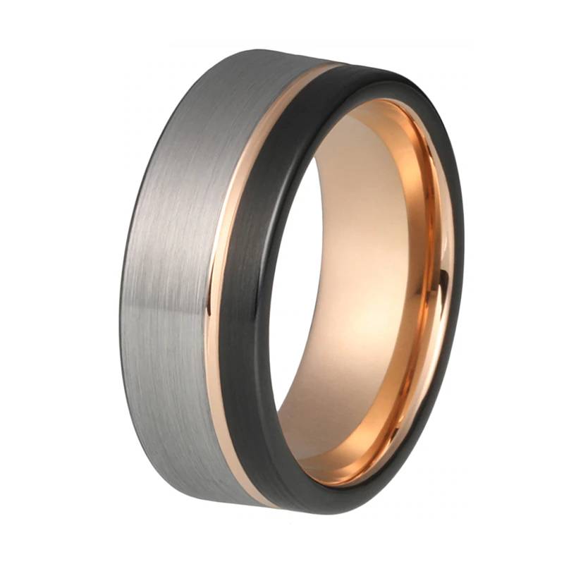 Wedding Bands Black Brushed Tungsten Ring | Jewelry Addicts