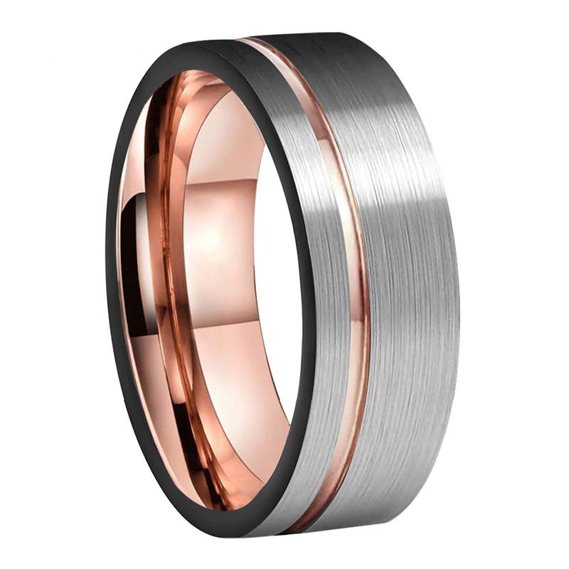 Wedding Band Black Brushed Tungsten Rings Mens Rings Women's Rings