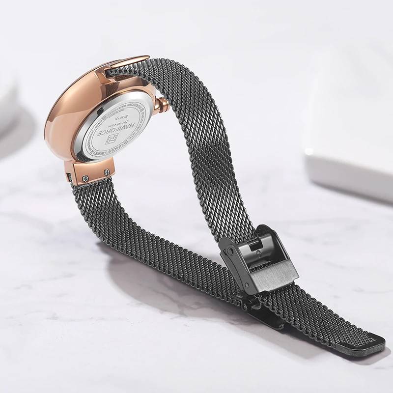 Women's 3D Embossed Rose Watches Naviforce Women's Watches