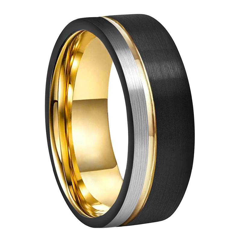 Wedding Band Black Brushed Tungsten Rings Mens Rings Women's Rings