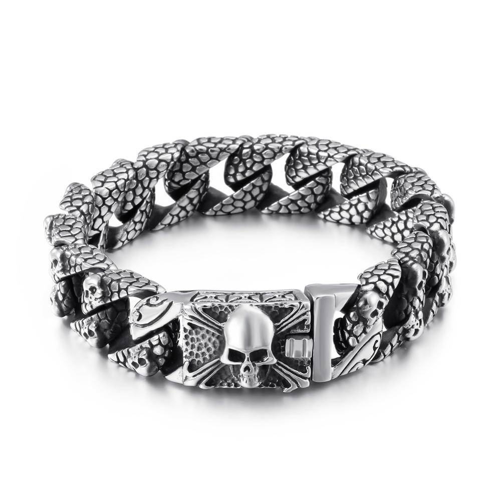 Stainless Steel Skull Gothic Bracelet Men's Bracelets