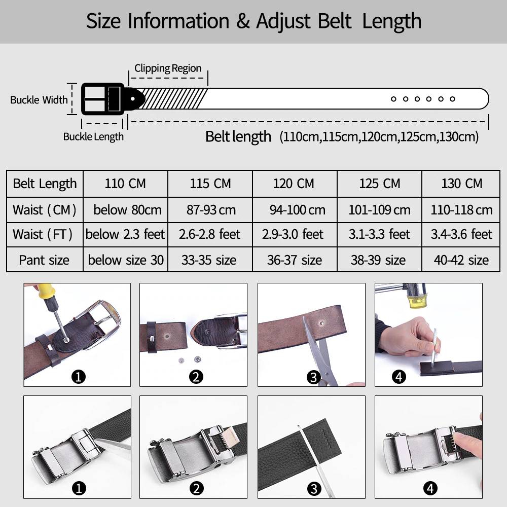 Leather Men's Longhorn Pin Buckle Belts Mens Belts