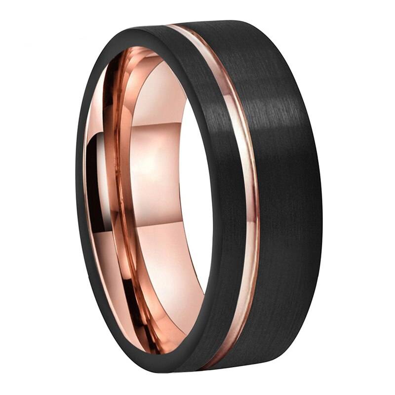 Wedding Band Black Brushed Tungsten Rings Mens Rings Women's Rings
