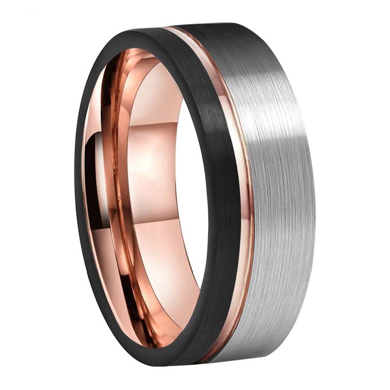 Wedding Bands Black Brushed Tungsten Ring | Jewelry Addicts