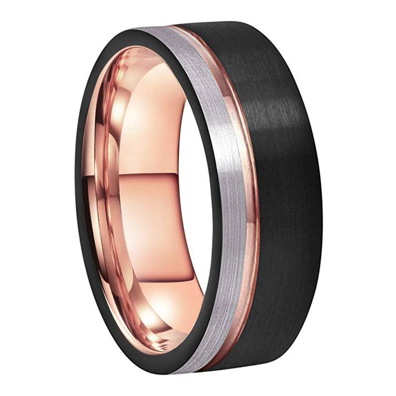 Wedding Band Black Brushed Tungsten Rings Mens Rings Women's Rings