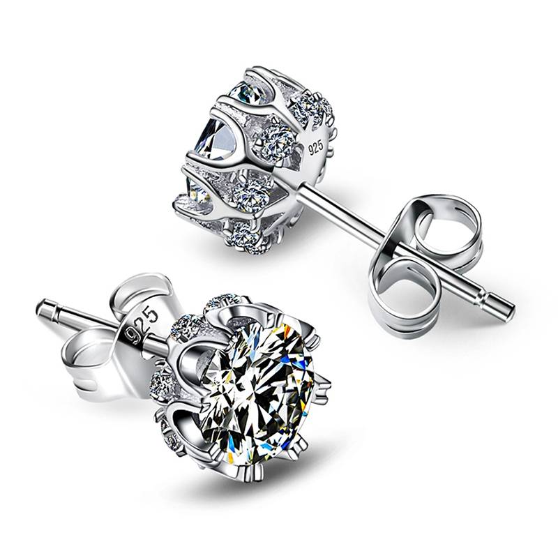 925 Sterling Silver CZ Stud Earrings Women's Earrings