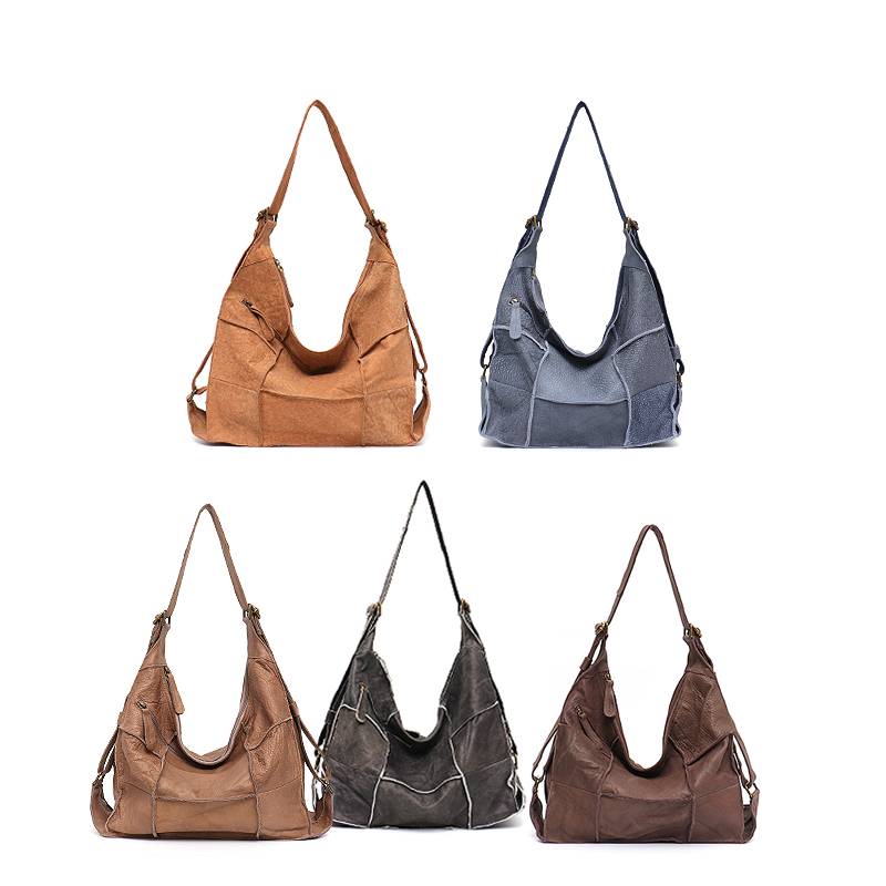 Vintage Genuine Leather Patchwork Bag Womens Bags