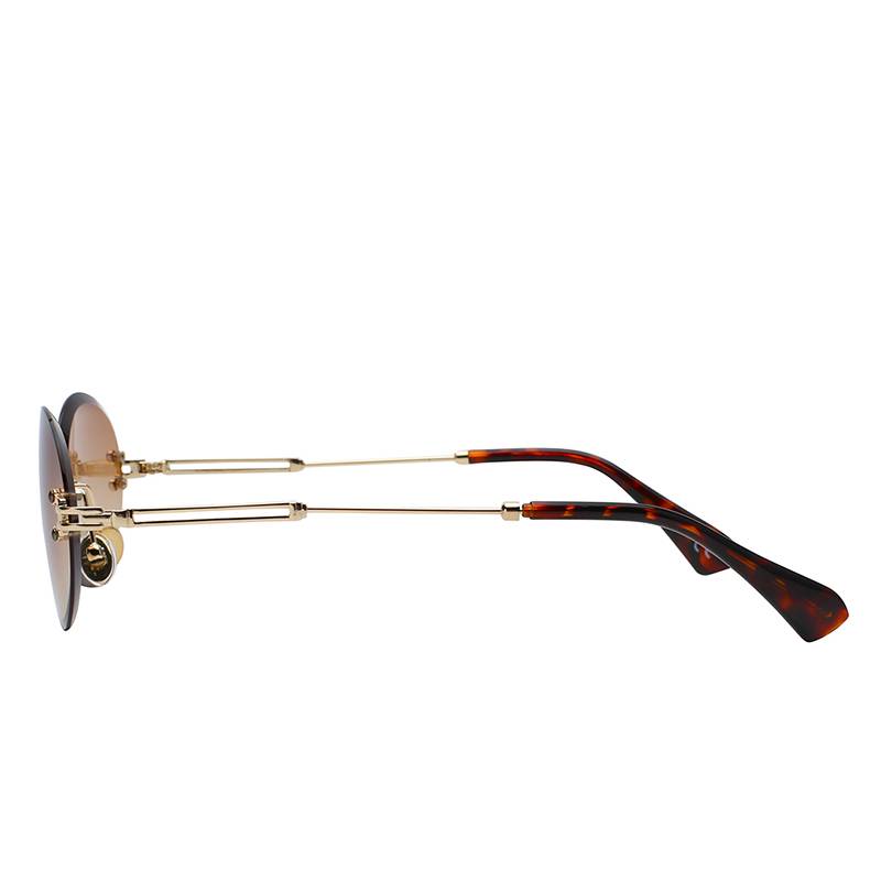 Retro Oval Frameless Sunglasses Men's Sunglasses