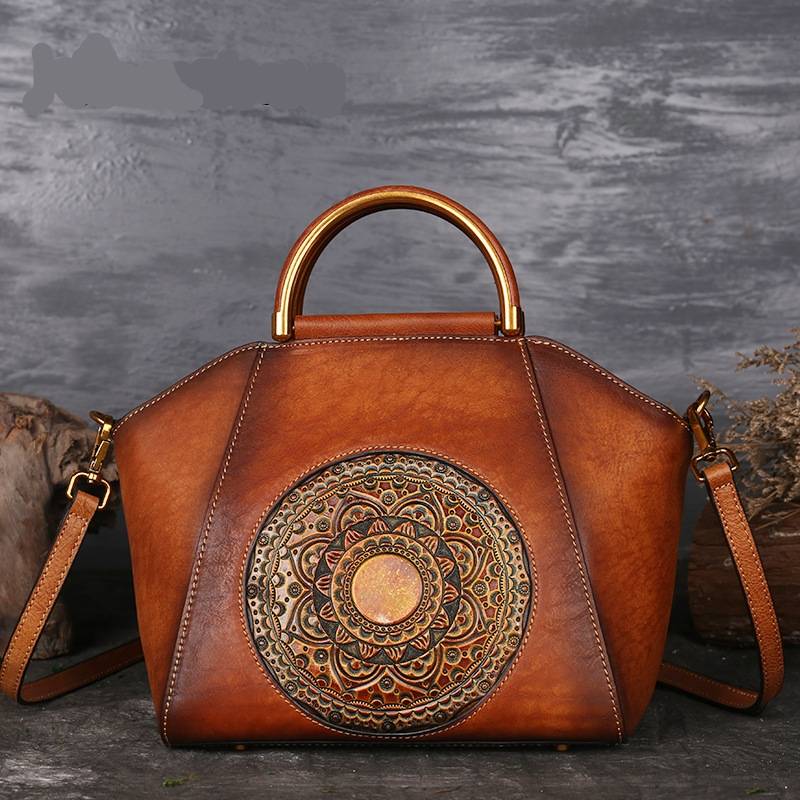 Handmade Genuine Leather Tote Handbag Womens Bags