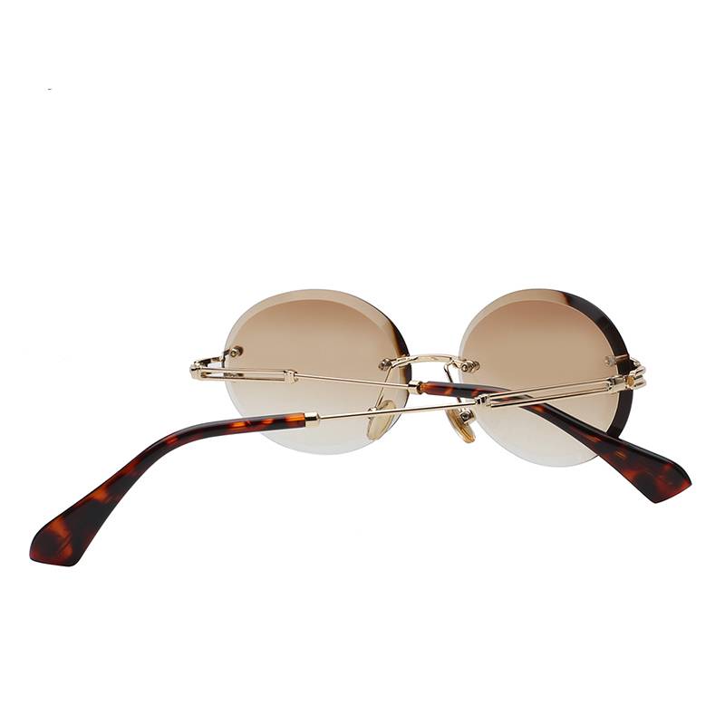 Retro Oval Frameless Sunglasses Men's Sunglasses