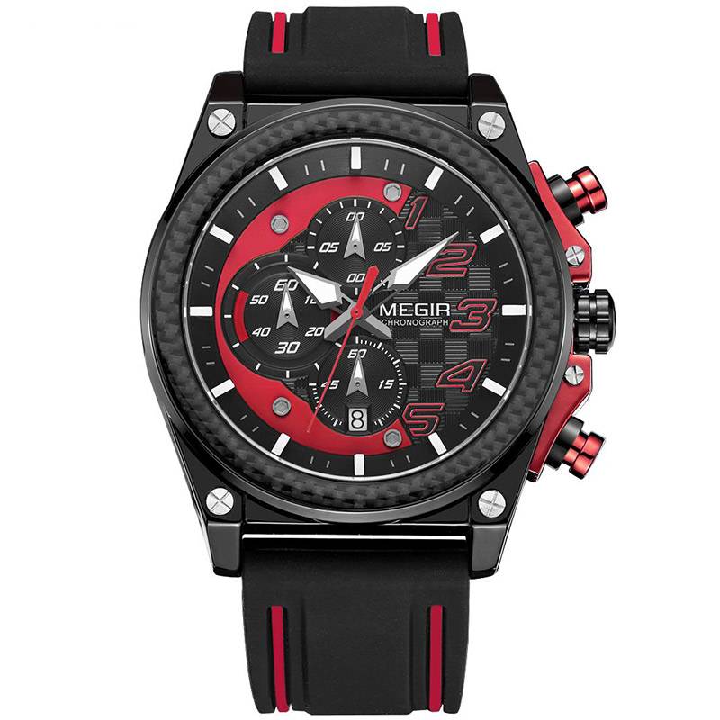 Mens Chronograph Watches with Rubber Strap Megir Men's Wrist Watches