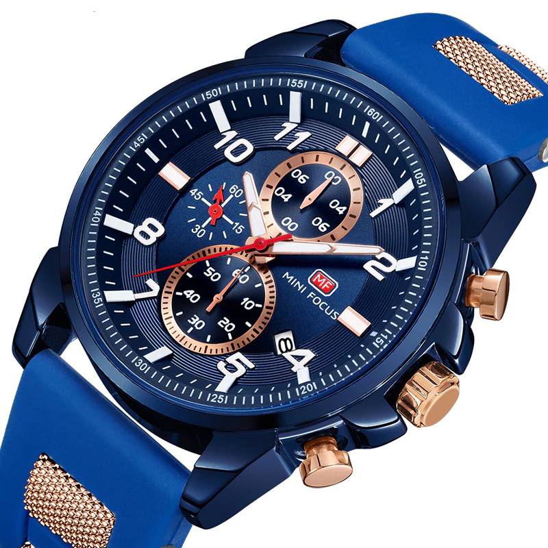 Fashion Mens Sports Watch With Silicone Band Men's Wrist Watches Mini Focus