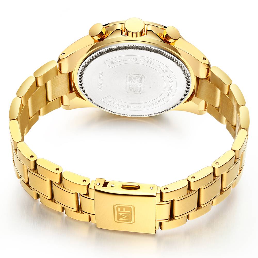 Classic Gold Stainless Steel Mens Watches Men's Wrist Watches Mini Focus