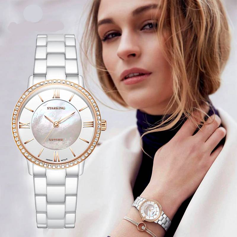 White Ceramic Diamond Ladies Watch | Jewelry Addicts