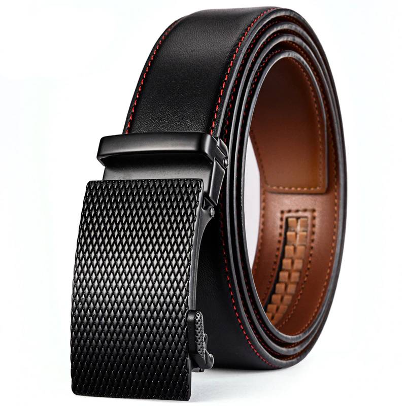 Genuine Leather Automatic Buckle Belts Mens Belts