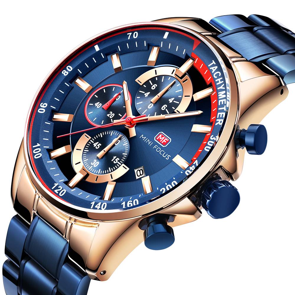 Men's Luxury Stainless Steel Watches Men's Wrist Watches Mini Focus