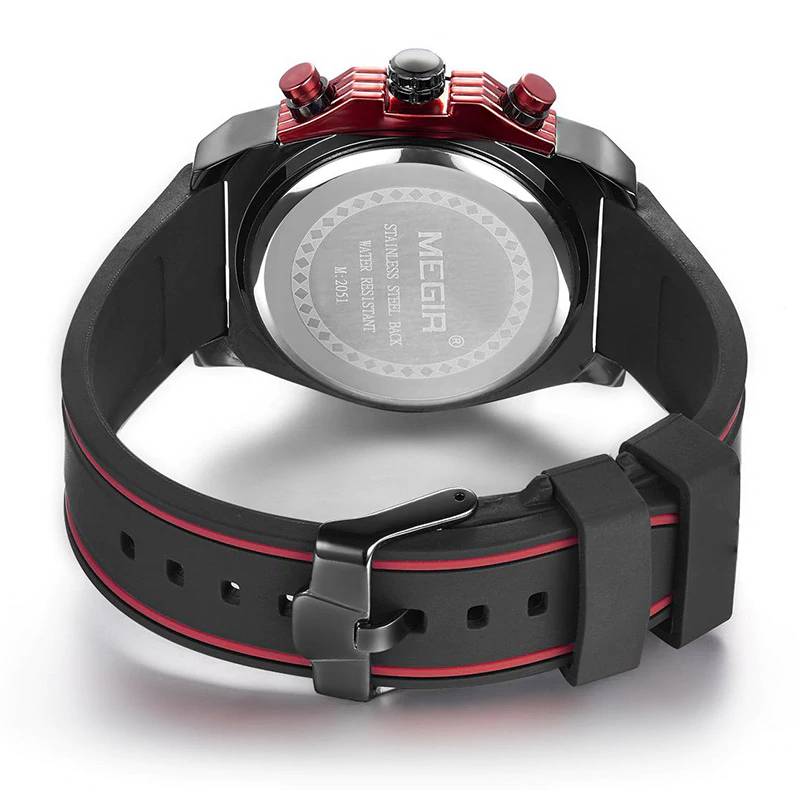 Mens Chronograph Watches with Rubber Strap Megir Men's Wrist Watches