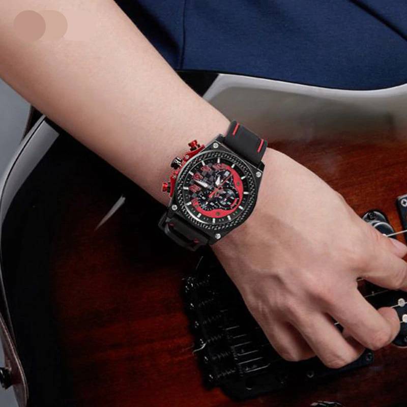 Mens Chronograph Watches with Rubber Strap Megir Men's Wrist Watches