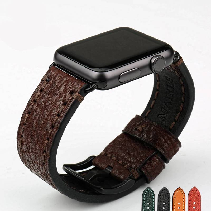 Brown Leather Apple Watch Band Series 4/3/2/1 Watch Straps and Bands