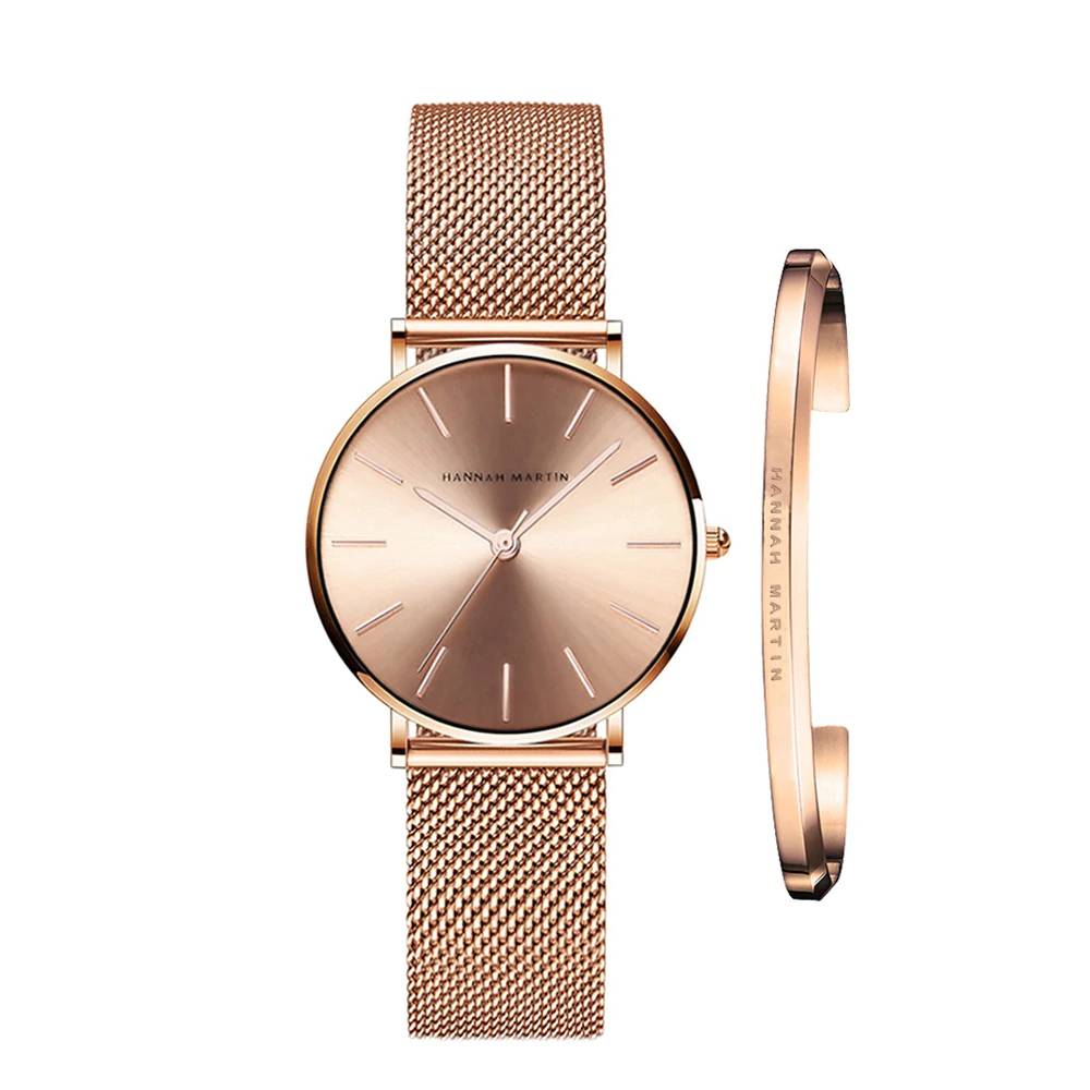 Women's Watch And Bracelet Set Steel Watch Hannah Martin Women's Watches