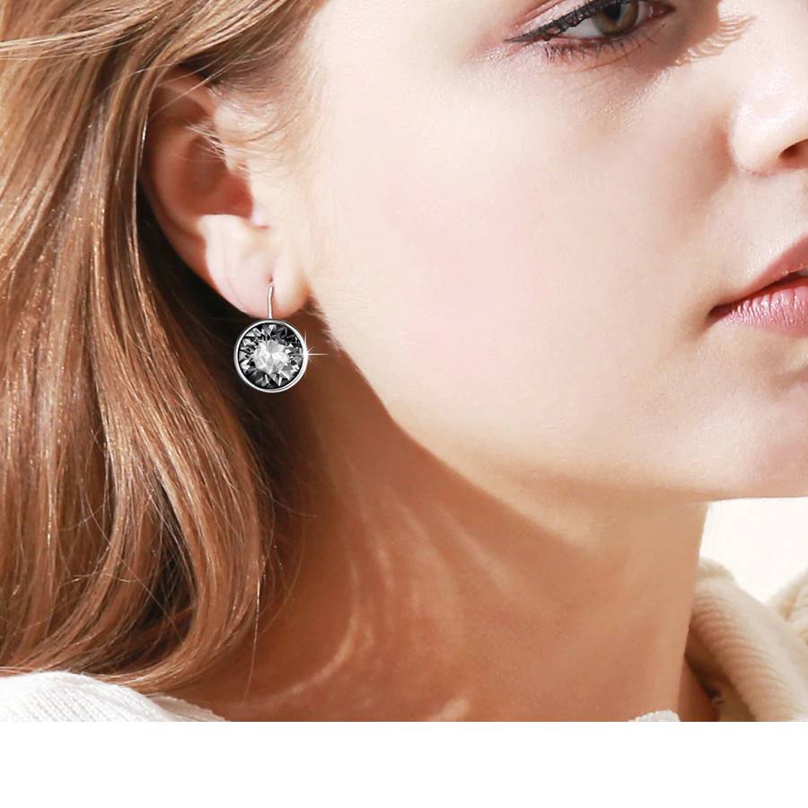 Swarovski Crystals Stud Earrings Rhodium Plated Women's Earrings