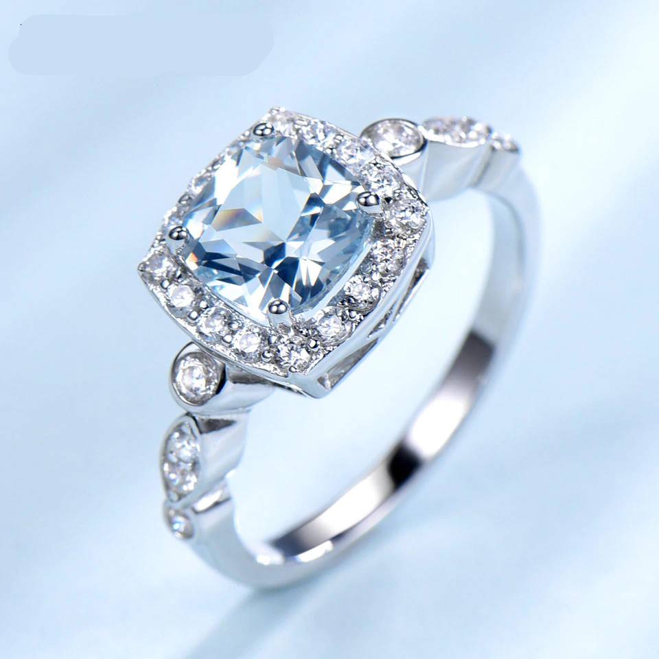 Blue Topaz Sterling Silver Rings for Women Women's Rings