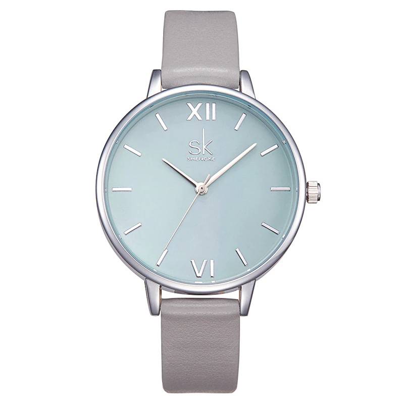 Elegant Leather Strap Ultra Slim Watches For Women Shengke Watch Women's Watches