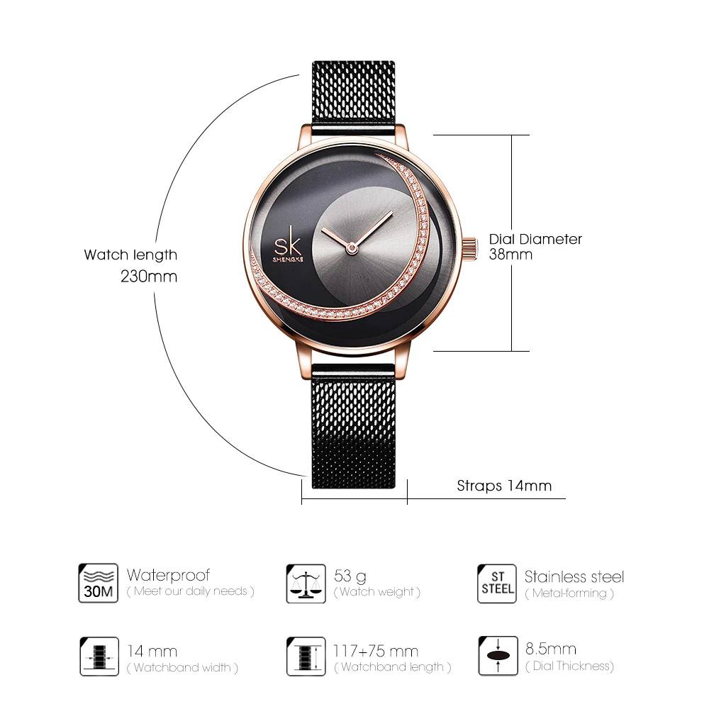 Crystal Watches For Ladies Shengke Designer Watch Women's Watches